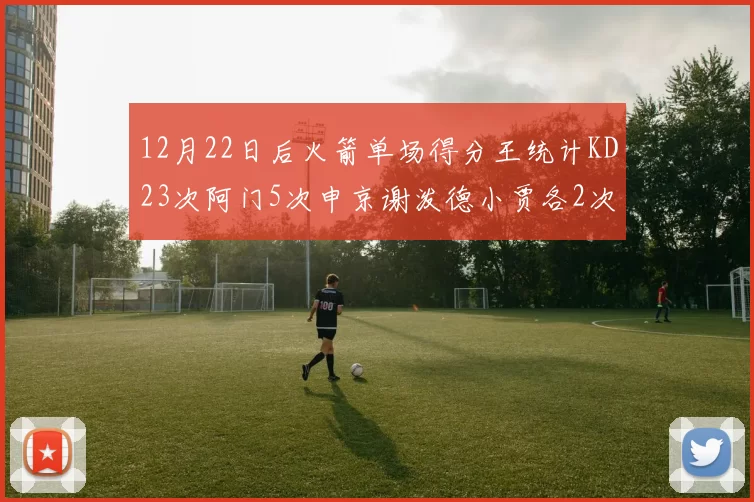 12月22日后火箭单场得分王统计KD23次阿门5次申京谢泼德小贾各2次